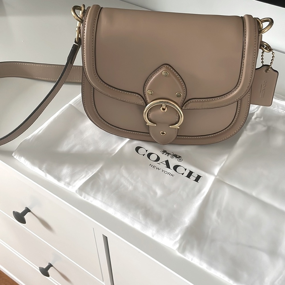 Coach Beat Saddle Bag - Taupe/Brass